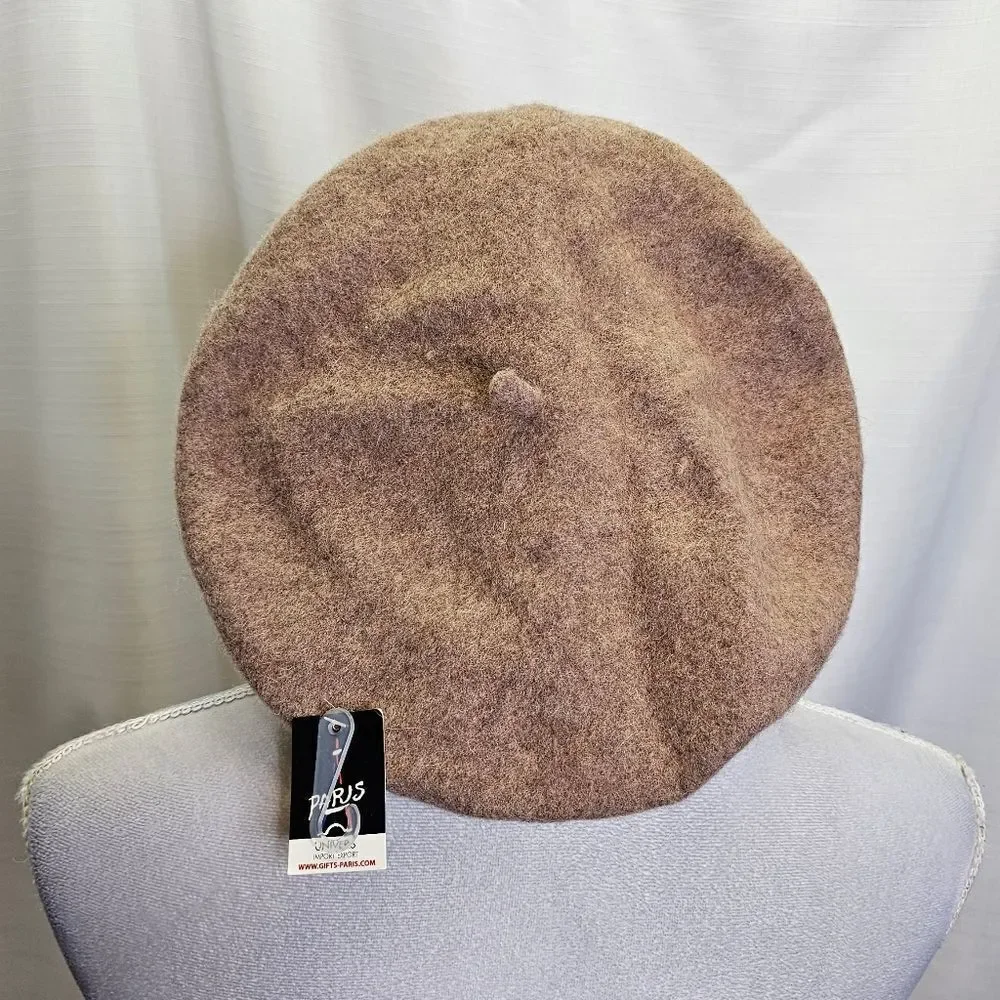 Paris Beret Francais Brown Wool French Beret Hat One Size